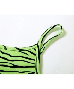 Own Saviour Tees + Tops Green Zebra Crop