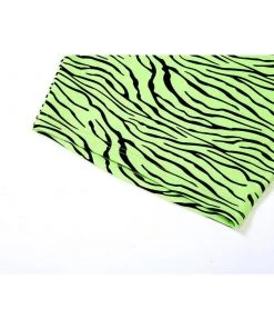 Own Saviour Tees + Tops Green Zebra Crop