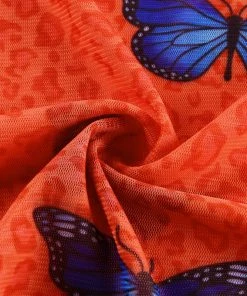 Own Saviour Dresses + Sets Orange Butterfly Mesh Dress