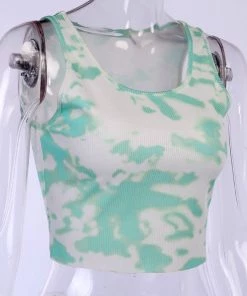 Own Saviour Tie Dye Vest Crop Tees + Tops