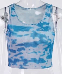 Own Saviour Tie Dye Vest Crop Tees + Tops