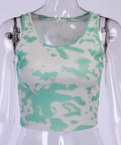 Own Saviour Tie Dye Vest Crop Tees + Tops