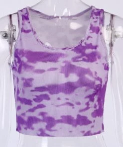 Own Saviour Tie Dye Vest Crop Tees + Tops
