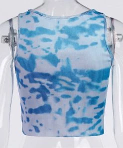 Own Saviour Tie Dye Vest Crop Tees + Tops