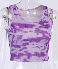 Own Saviour Tie Dye Vest Crop Tees + Tops