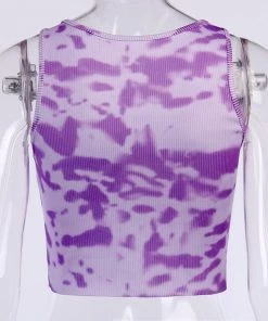 Own Saviour Tie Dye Vest Crop Tees + Tops