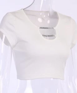 Own Saviour Tees + Tops Chain Bust Crop