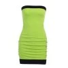 Own Saviour Neon Ruch Strapless Dress