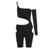 Own Saviour Black Cut Out Playsuit Bodysuits