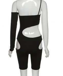 Own Saviour Black Cut Out Playsuit Bodysuits
