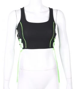 Own Saviour Tees + Tops Neon Lace Up Tank