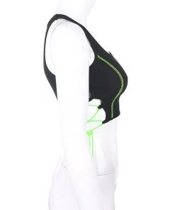 Own Saviour Tees + Tops Neon Lace Up Tank