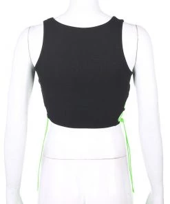 Own Saviour Tees + Tops Neon Lace Up Tank