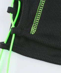 Own Saviour Tees + Tops Neon Lace Up Tank