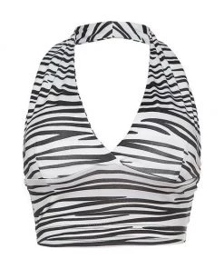 Own Saviour Tees + Tops Zebra Halter Crop