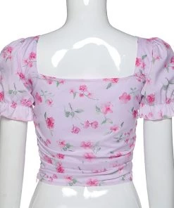 Own Saviour Tees + Tops Floral Ruched Crop