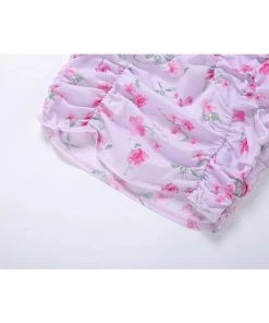 Own Saviour Tees + Tops Floral Ruched Crop