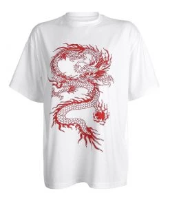 Own Saviour Tees + Tops White Oversize Dragon Tee