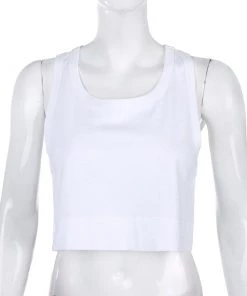 Own Saviour White Crop Tank Tees + Tops