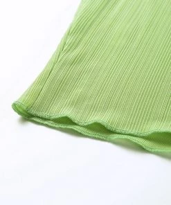 Own Saviour Tees + Tops Green Button Crop