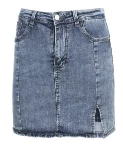 Own Saviour Skirts Distressed Split Denim Mini Skirt