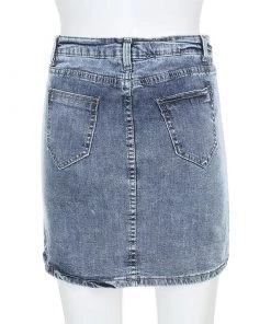Own Saviour Skirts Distressed Split Denim Mini Skirt