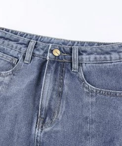 Own Saviour Skirts Distressed Split Denim Mini Skirt