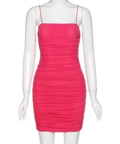 Own Saviour Dresses + Sets Pink Ruched Mini Dress