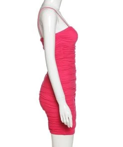 Own Saviour Dresses + Sets Pink Ruched Mini Dress