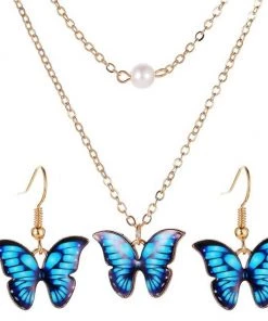 Own Saviour Butterfly Earrings Necklace Set
