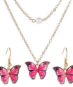 Own Saviour Butterfly Earrings Necklace Set