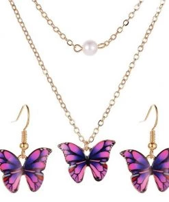 Own Saviour Butterfly Earrings Necklace Set