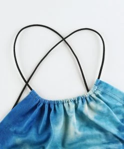Own Saviour Blue Tie Dye Point Crop