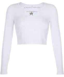 Own Saviour L/S Butterfly Chain Crop Tees + Tops