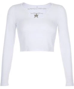 Own Saviour L/S Butterfly Chain Crop Tees + Tops
