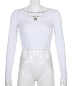 Own Saviour L/S Butterfly Chain Crop Tees + Tops