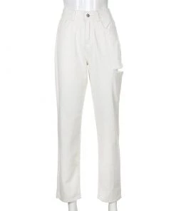 Own Saviour White Rip Jeans