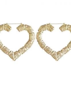 Own Saviour Accessories Bamboo Heart Hoop Earrings