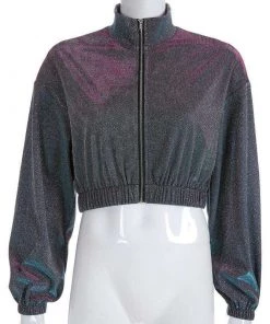 Own Saviour Glitter Turtleneck Zip Jacket