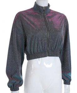 Own Saviour Glitter Turtleneck Zip Jacket