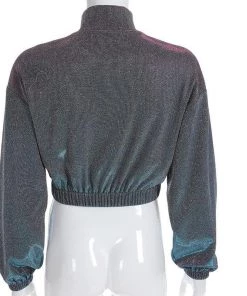 Own Saviour Glitter Turtleneck Zip Jacket