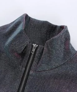 Own Saviour Glitter Turtleneck Zip Jacket