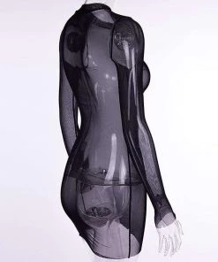 Own Saviour Mesh Transparent Mini Dress