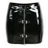 Own Saviour Wet Look PVC Buckle Mini Skirt Skirts