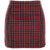 Own Saviour Red Plaid Split Skirt