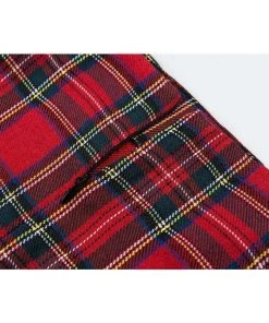 Own Saviour Red Plaid Split Skirt