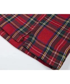 Own Saviour Red Plaid Split Skirt