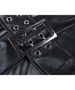 Own Saviour Black Chain Leather Dress