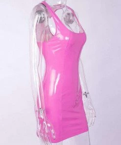 Own Saviour Dresses + Sets Pink Patent Faux Leather Dress