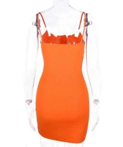 Own Saviour Neon Orange Popper Dress Dresses + Sets